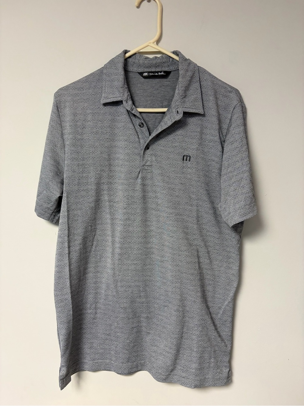 Travis Mathew Gray Subtle Pattern Polo Shirt